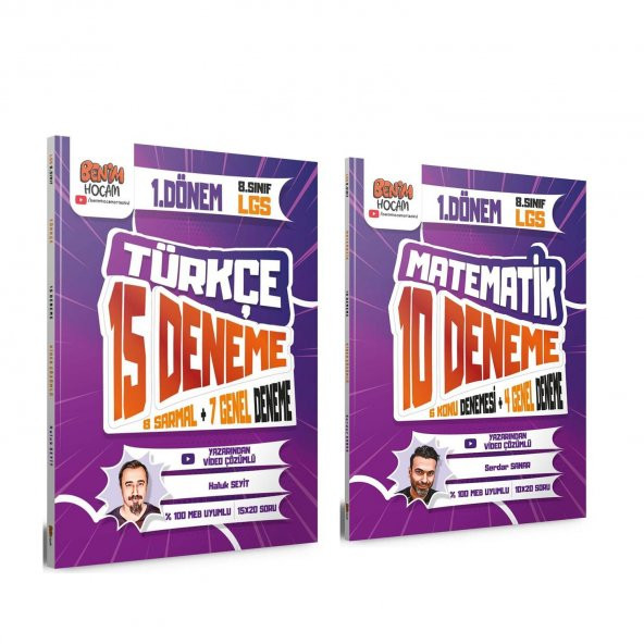 Benim Hocam 2023 8.Sınıf 1.Dönem Türkçe ve Matematik Deneme Seti 2 Kitap ürün görseli 1