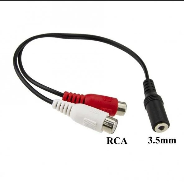 3.5mm Stereo (Dişi) to 2 x RCA (Dişi) Çevirici Kablo ürün görseli 1