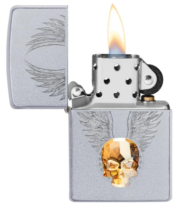 PTTAVM: Zippo Crystal Skull / Swarovski Kristal Kafatası Çakmak