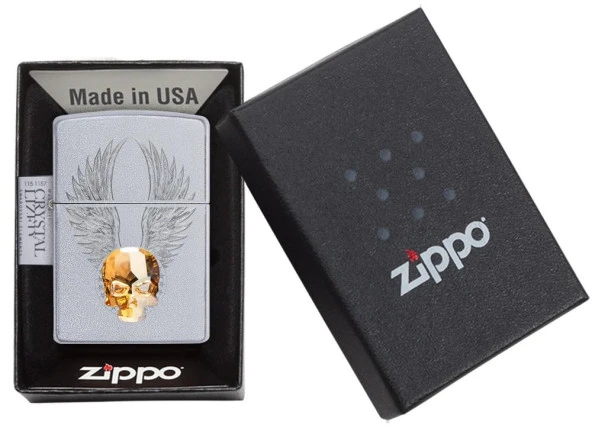 PTTAVM: Zippo Crystal Skull / Swarovski Kristal Kafatası Çakmak