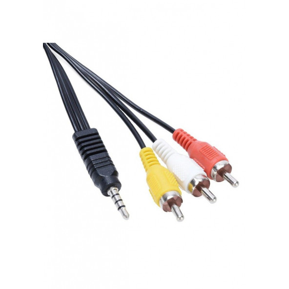 3.5mm Stereo (Erkek) to 3 x RCA (Erkek) Çevirici Kablo ürün görseli 1