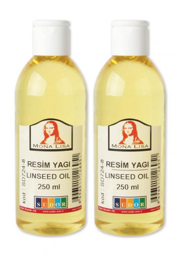Keten Yağı 250 ml 2 Adet Resim Yağı Monalisa Rafine Bezir Yağı Yağlı Boya İncelticisi Yağlı Boya Yardımcı Malzemesi ürün görseli 1