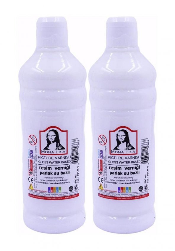 Resim Verniği 500 ml Su Bazlı 2 adet Resim Parlatıcı Vernik 500 ml 2 Adet Südor Monalisa Vernik ürün görseli 1