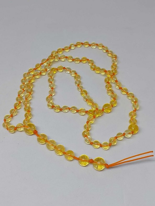 Sitrin Taşı Tesbih 6mm 99luk Ara Düğümlü El Yapımı ürün görseli 1