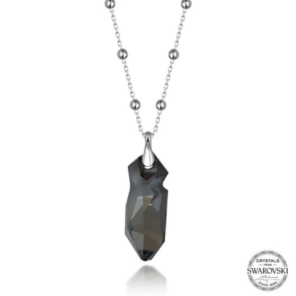 Swarovski Crystal Taşlı Top Zincir Gümüş Kadın Kolye ürün görseli 1