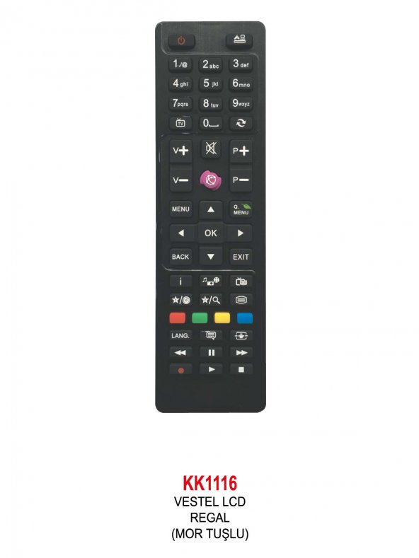 VESTEL-SEG-REGAL RC4849 RM-L260 LCD MİNİ MOR TUŞLU LCD-LED TV KUMANDA ürün görseli 1