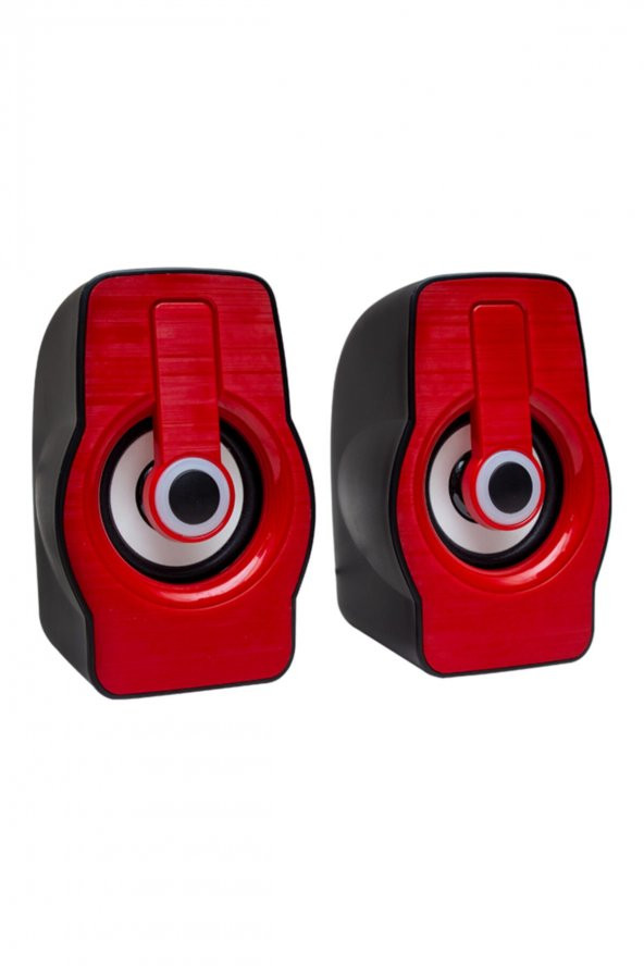 Magicvoice Mv-4941 2.0 Multimedia Rgb Işıklı 3 watt 2 Usb Hoparlör Siyah Kırmızı ürün görseli 1