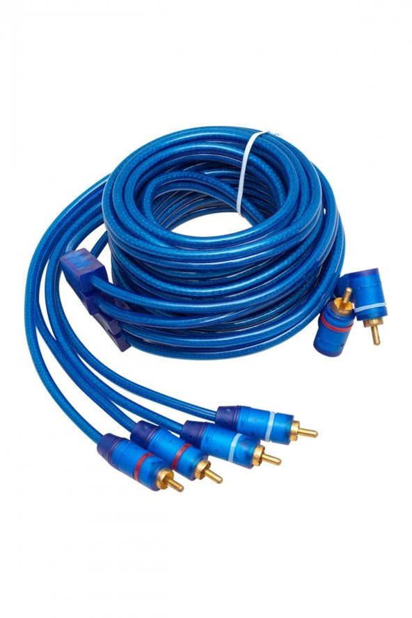 Powermaster Pm-425 2 Rca Erkek + 4 Rca Erkek Şaseli 5 Metre Mavi Kablo ürün görseli 1