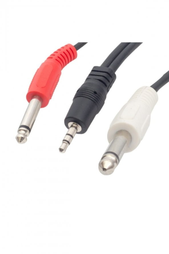 Powermaster Pm-13934 3.5 Mm Stereo Erkek/2x6.3 Mm Mono Erkek 5 Metre Ses Kablosu ürün görseli 1