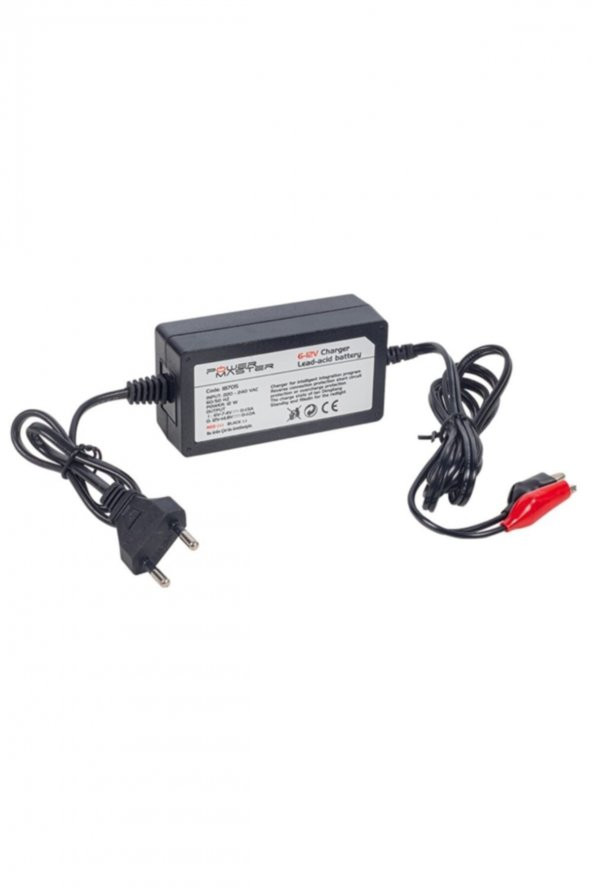 Powermaster  6v-12v 1 Amper Ayarlı Akü Şarj Adaptörü (krokodil Uçlu) ürün görseli 1