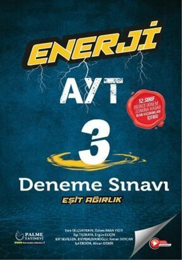 Palme Yayınları Enerji AYT Eşit Ağırlık 3 Deneme ürün görseli 1