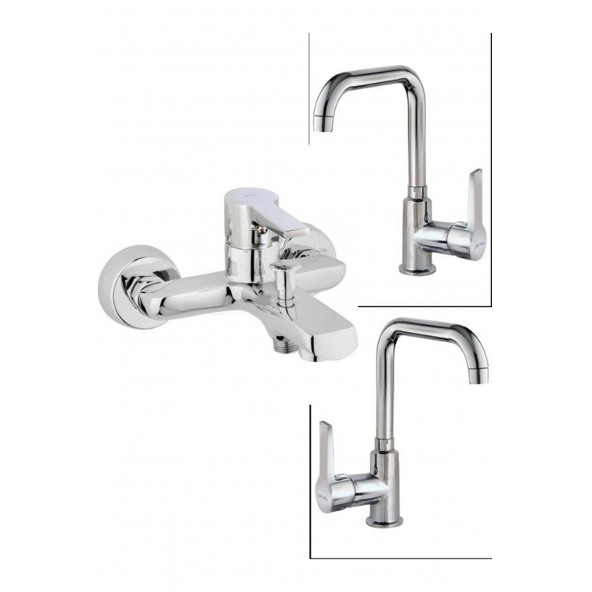 Penta Lavabo Eviye Banyo Bataryası Agena Serisi ( L Boru ) 909190 ürün görseli 1