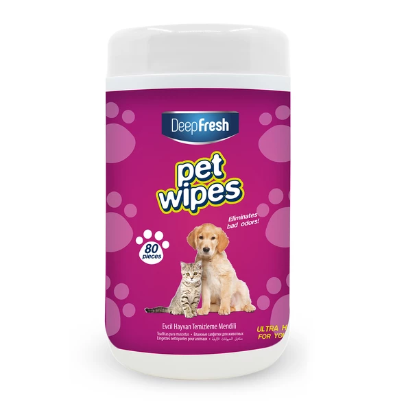 Deep Fresh Pet Temizleme Mendili Kutulu 80 Yaprak ürün görseli 1