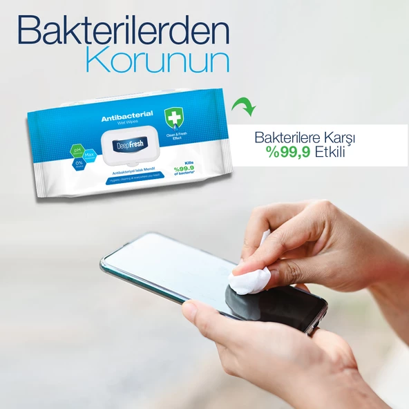Deep Fresh Antibakteriyel Islak Mendil 100 Yaprak - Resim 3