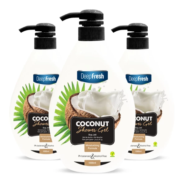 Deep Fresh Duş Jeli Coconut 3 x 1 lt ürün görseli 1