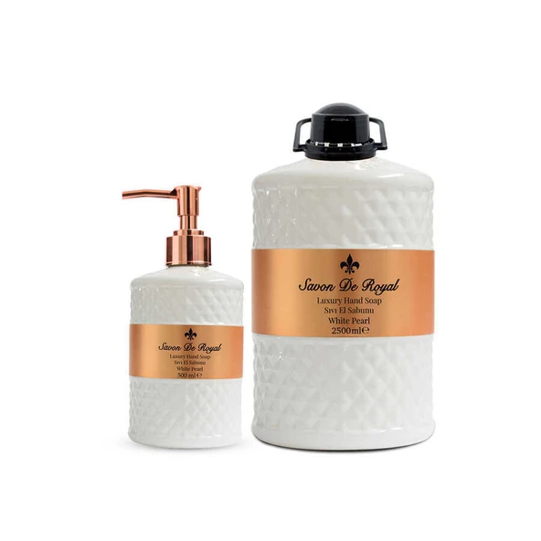 Savon De Royal Luxury Vegan Sıvı Sabun White Pearl 2,5 lt & 500 ml ürün görseli 1