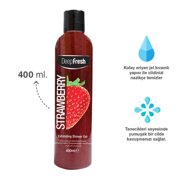 Deep Fresh Arındırıcı Duş Jeli Çilek 400 ml - Resim 6