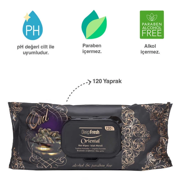 Deep Fresh Oriental Islak Mendil Oud 120 Yaprak - Resim 6