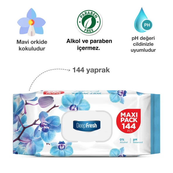 Deep Fresh Maxi Pack Islak Mendil Orkide 144 Yaprak - Resim 6
