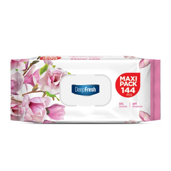 Deep Fresh Maxi Pack Islak Mendil Manolya 144 Yaprak - Resim 5