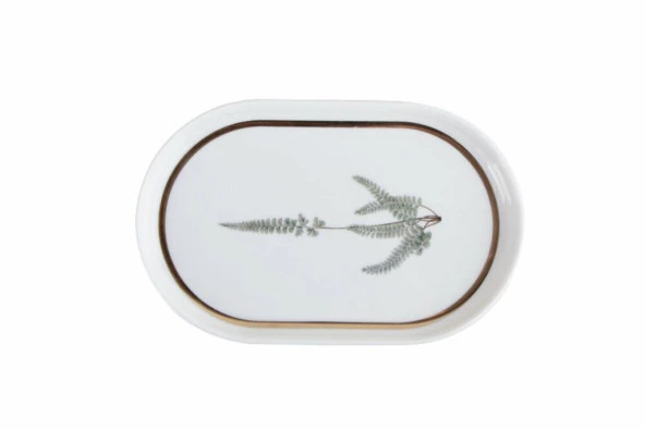 Porland Botanical Serisi 18cm Kayık Tabak Oval Desen1 ürün görseli 1