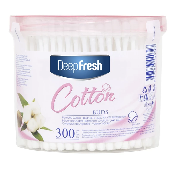 Deep Fresh Pamuklu Kulak Temizleme Çubuğu 300 Adet ürün görseli 1
