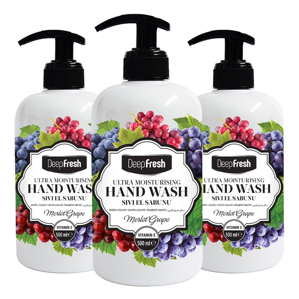 Deep Fresh Garden Nemlendirici Sıvı Sabun Merlot Üzümü 3 x 500 ml ürün görseli 1