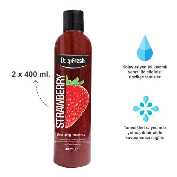Deep Fresh Arındırıcı Duş Jeli Çilek 2 x 400 ml - Resim 2
