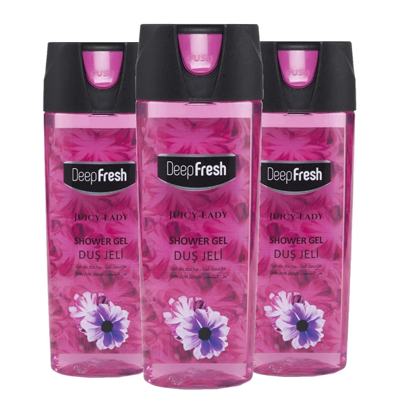 Deep Fresh Pratik Kapaklı Kadın Duş Jeli Juicy Lady 3 x 500 ml ürün görseli 1