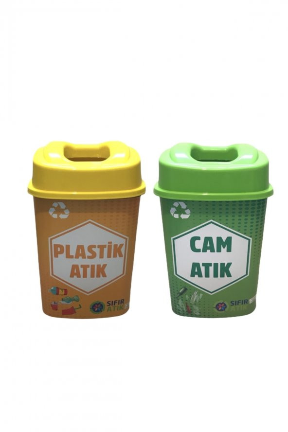 dilekstores   Sıfır Atık Geri Dönüşüm Atık Kutusu 2li Set-60 Lt Kargo Dahil ürün görseli 1