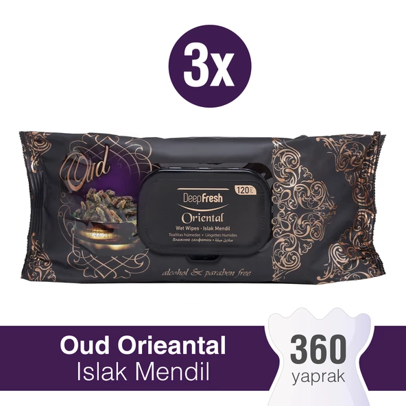 Deep Fresh Oriental Islak Mendil Oud 3 x 120 Yaprak ürün görseli 1