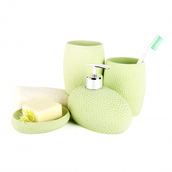 DT0082Y-4 YEŞİL PETEK 4 LÜ BANYO SETİ 20x20x13cm ürün görseli 1