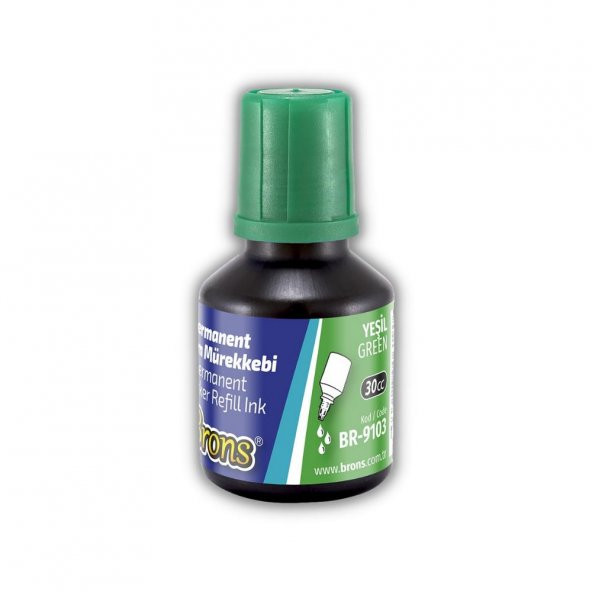 Markör Permanent Kalem Mürekkebi Yeşil 30 ml 1 Adet Brons Koli Çuval Kalemi Mürekkebi 1 Adet ürün görseli 1
