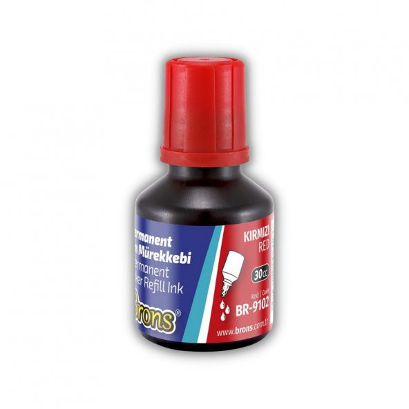 Markör Permanent Kalem Mürekkebi Kırmızı 30 ml 1 Adet Brons Koli Çuval Kalemi Mürekkebi 1 Adet ürün görseli 1