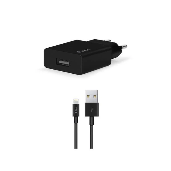 Ttec 2SCS20LS Smartcharger Seyahat Şarj Aleti 2.1A + Lightning Kablo Siyah ürün görseli 1