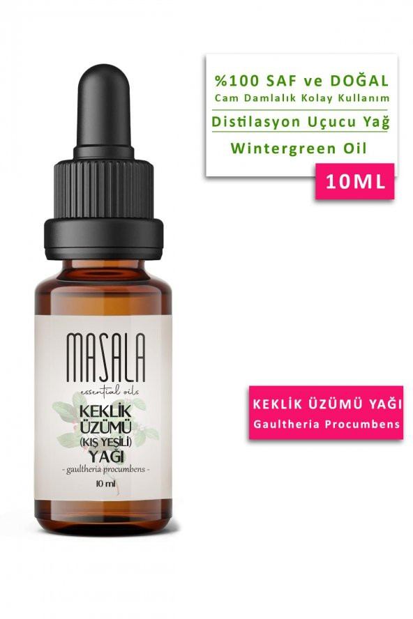 Masala Keklik Üzümü Yağı 10 ml. - Kış Yeşili (Wintergreen Essential Oil) ürün görseli 1