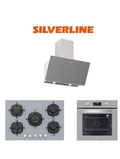 Silverline Gri Cam Ankastre Set (3457 Soho 60+cs5365s01+bo6502s02) ürün görseli 1