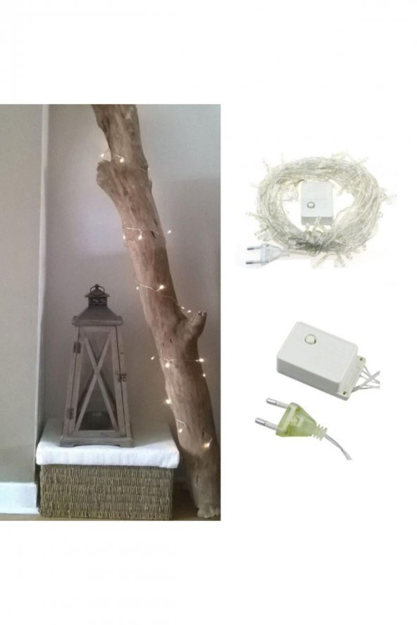 100 Ledli 8 Fonksiyonlu 10 Metre Led Aydınlatma Dekor Lambası (beyaz) ürün görseli 1