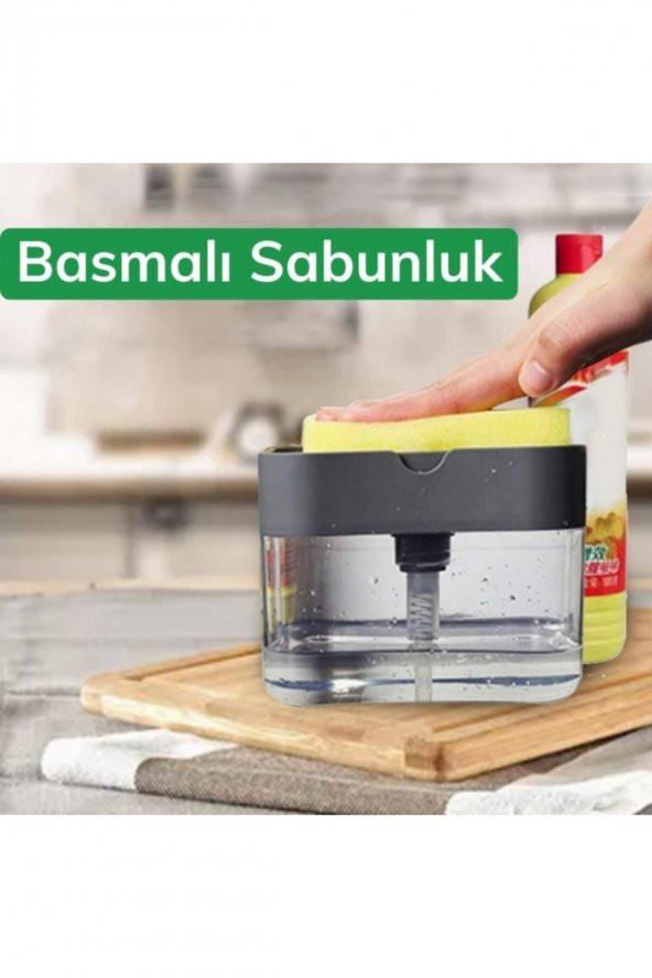 Buffer Ikisi Bir Arada Basmalı Pratik Sıvı Sabunluk Pompası Ve Bulaşık Yıkama Süngeri Haznesi ürün görseli 1