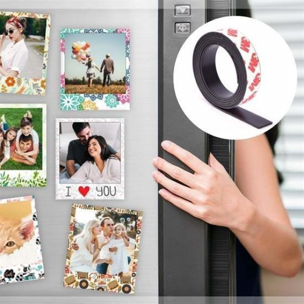 Yapışkanlı Şerit Mıknatıs Magnet Kes Kullan Güçlü Sağlam Rulo Çıkarılması Kolay Siyah 2cm x 1 mt ürün görseli 1