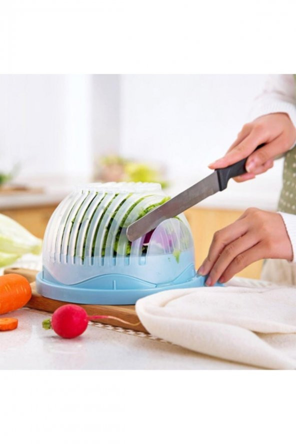 Pratik Salata Yapma Kasesi Kolay Salata Yapma Aparatı Tabağı ürün görseli 1