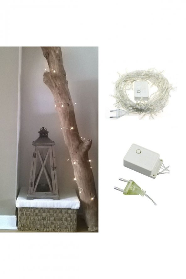 100 Ledli 8 Fonksiyonlu 10 Metre Led Aydınlatma Dekor Lambası (beyaz) ürün görseli 1