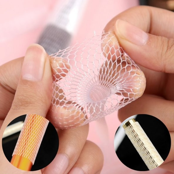Makyaj Far Allık Kontür Eyeliner Fırça Malzemeleri Ürünleri Koruyucu File Kapak Örgü Kılıf Set 20li ürün görseli 1