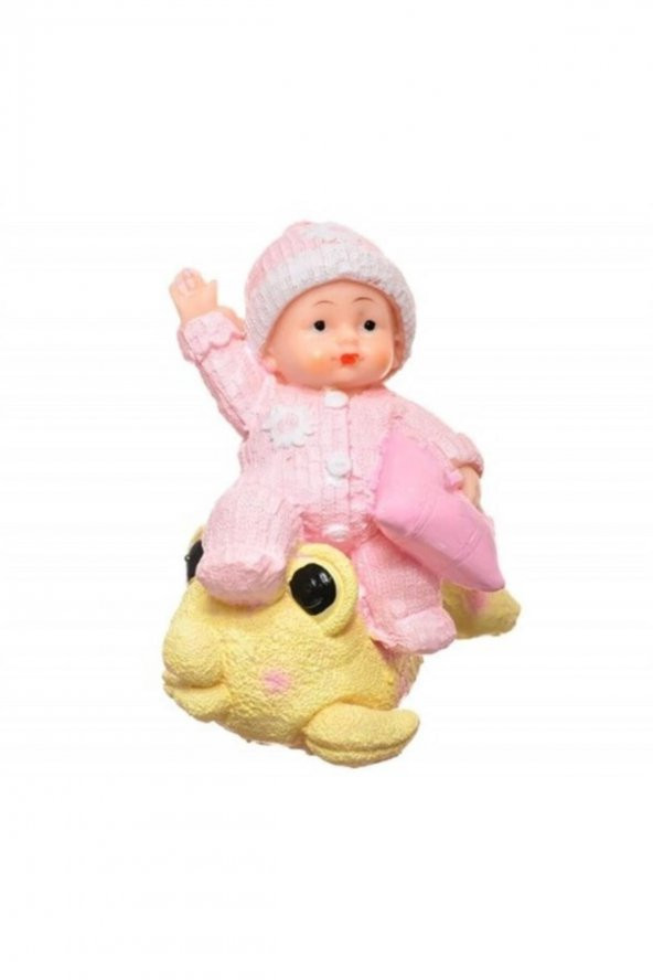Hediyelik Sevimli Pembe Bebek Biblo Polyester Süs Eşyası - Resim 2