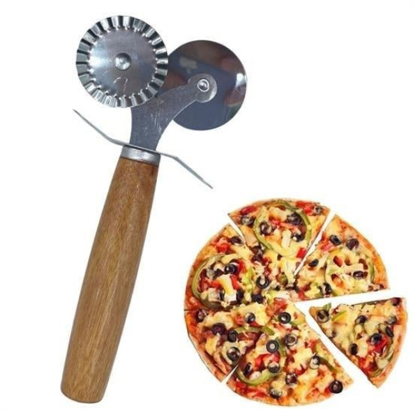Kurabiye Pizza Hamuru Kesici Şekillendirici Düz Hamur Ruleti ürün görseli 1