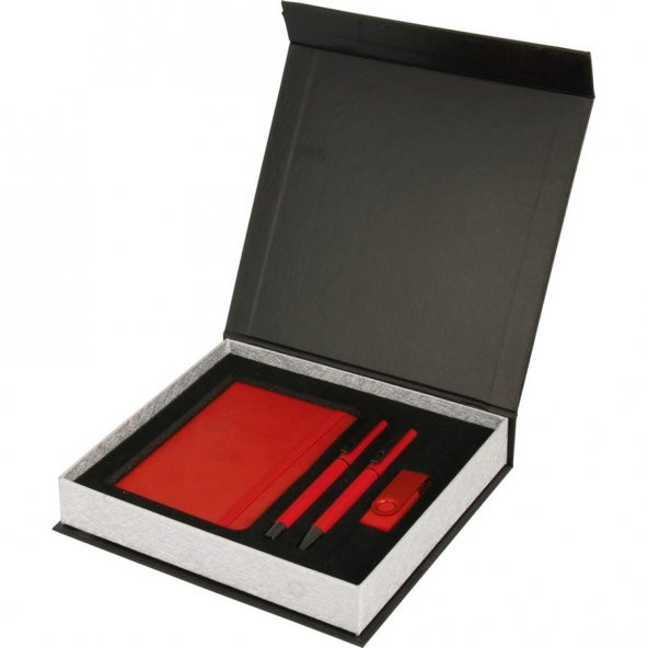 Termo Deri Defter, 16 GB USB Bellek, Metal Roller ve Tükenmez Kalem Hediyelik Set ürün görseli 1