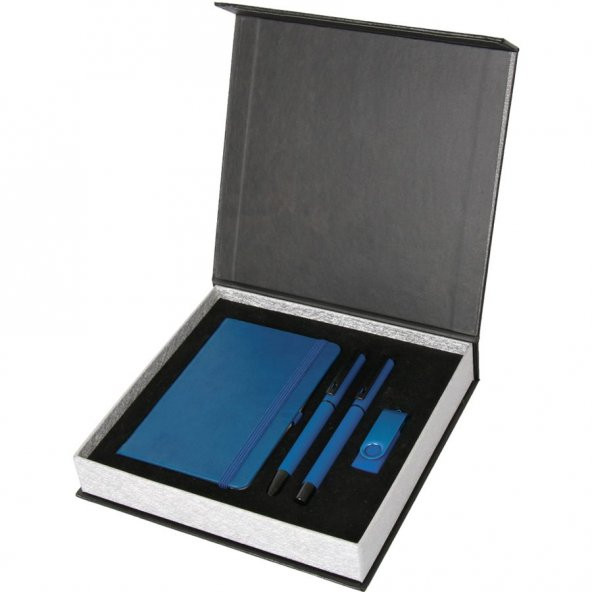 16 GB USB Bellek, Termo Deri Defter, Metal Roller ve Tükenmez Kalem Hediyelik Set ürün görseli 1