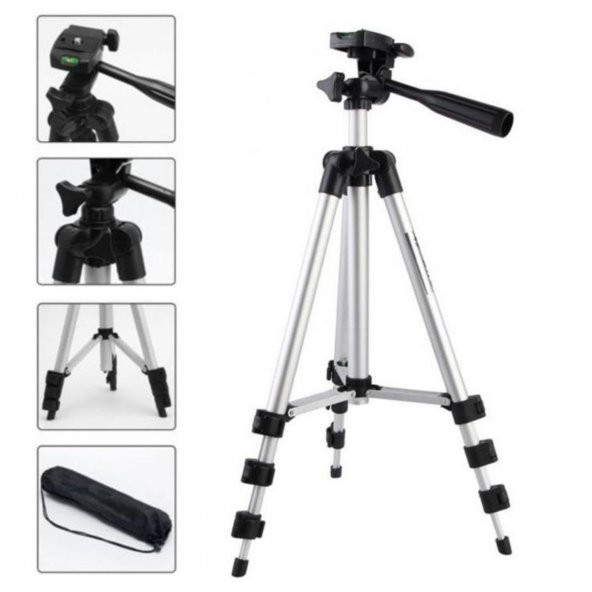 360 Derece Ayarlanabilir Katlanabilir Profesyonel Çekime Uygun 65 cm Ayaklı Tripod ürün görseli 1