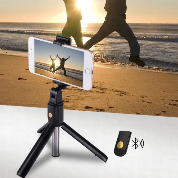 Sabitlenebilir Cep Telefon Tutucu Ayarlanabilir Taşınabilir 3 Ayaklı Tripod Selfie Çubuğu ürün görseli 1