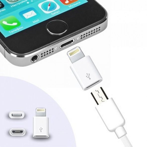 Apple iPhone / iPad Micro Usb Dönüştürücü Adaptör OTG Aparat Iphone Şarj Aparatı ürün görseli 1